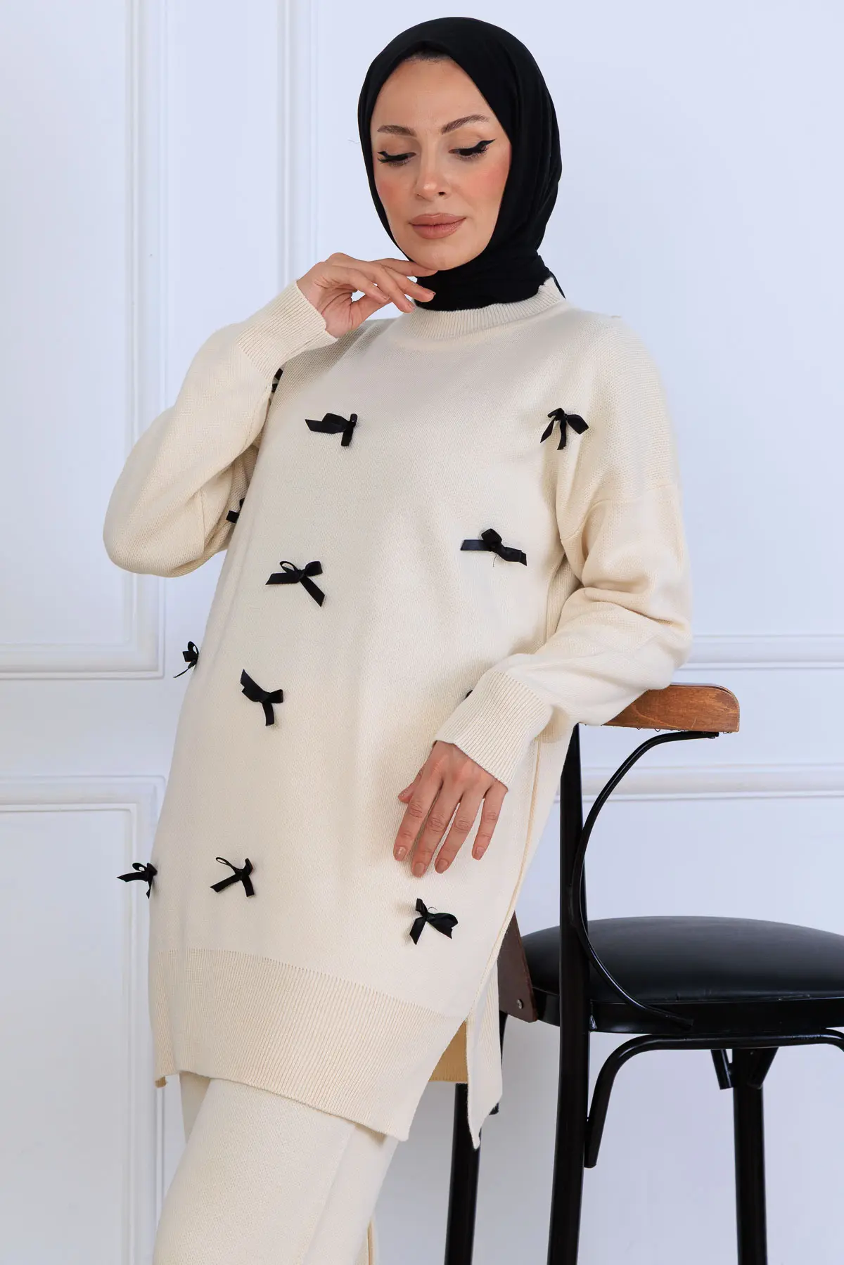 Fiyonk Detaylı Triko Takım-detail