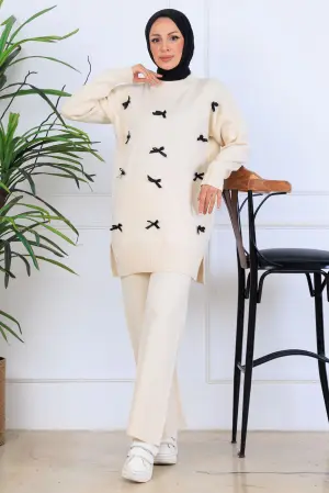 Fiyonk Detaylı Triko Takım