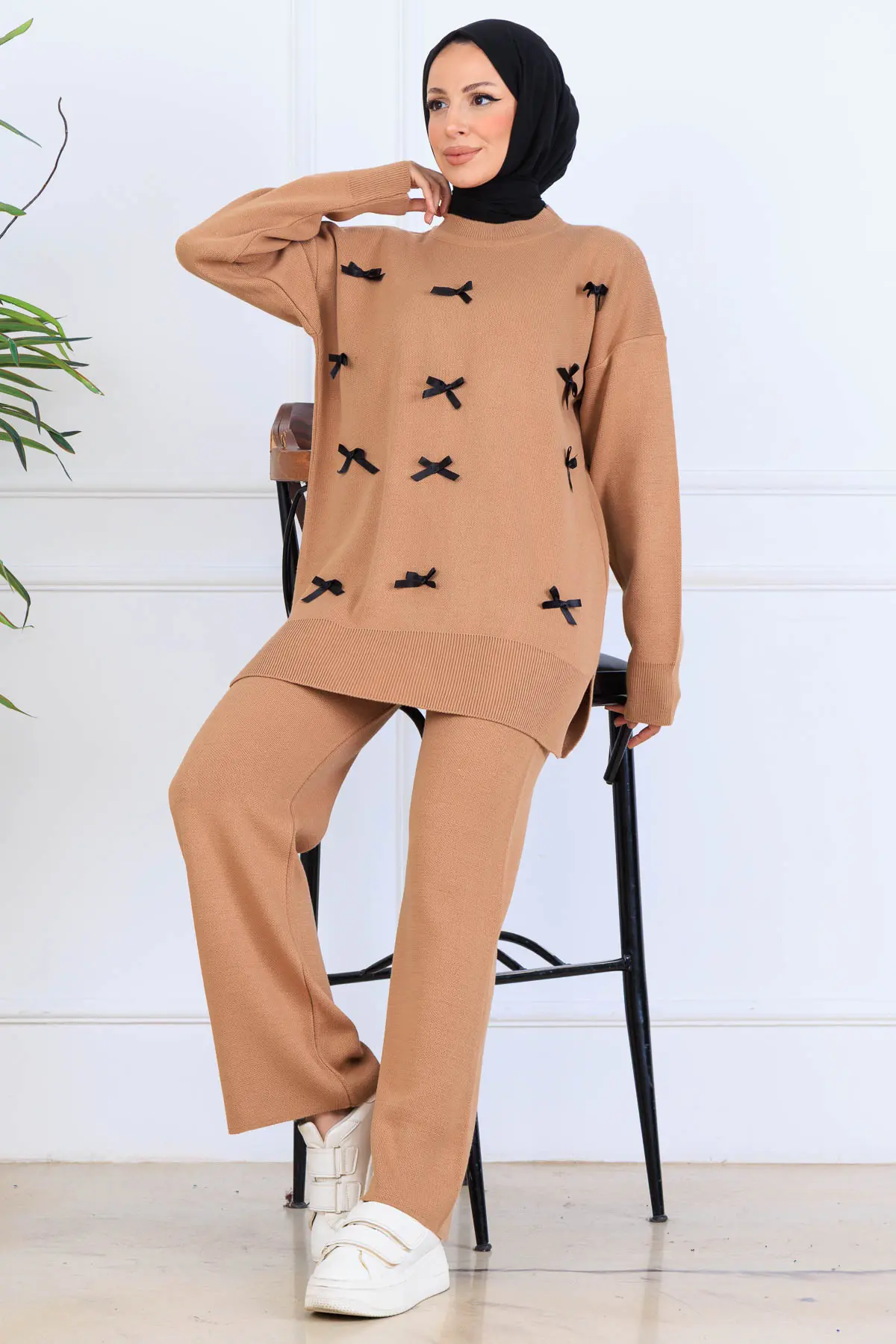 Fiyonk Detaylı Triko Takım-detail