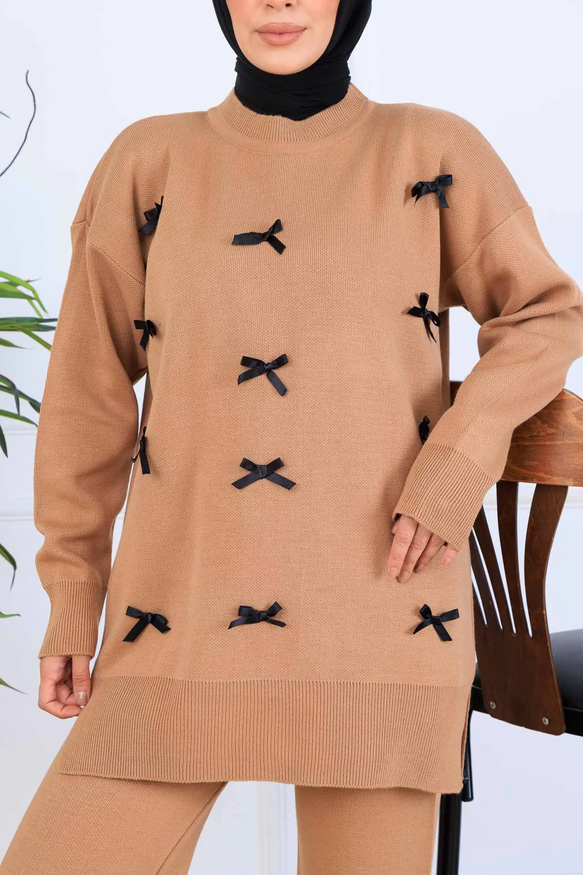 Fiyonk Detaylı Triko Takım-detail