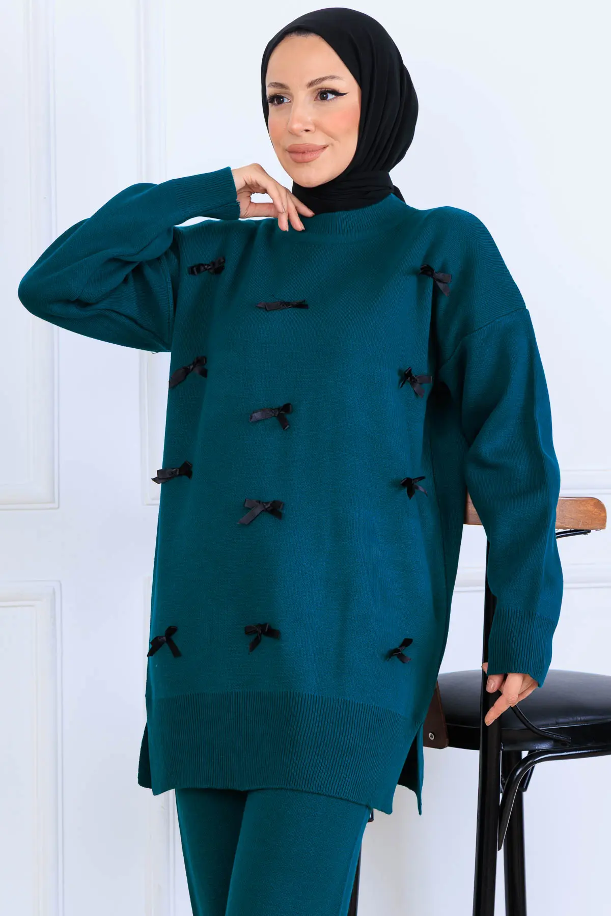 Fiyonk Detaylı Triko Takım-detail