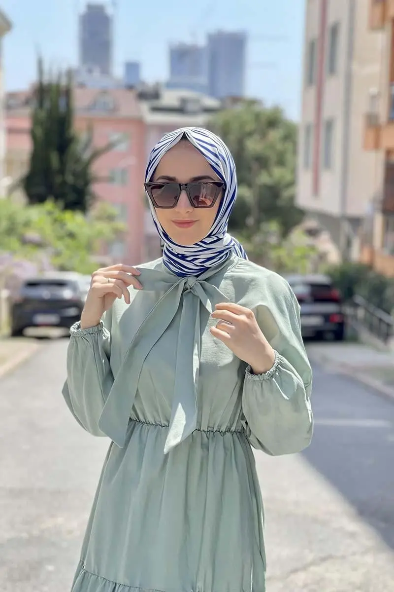 Bow Collar Hijab Dress