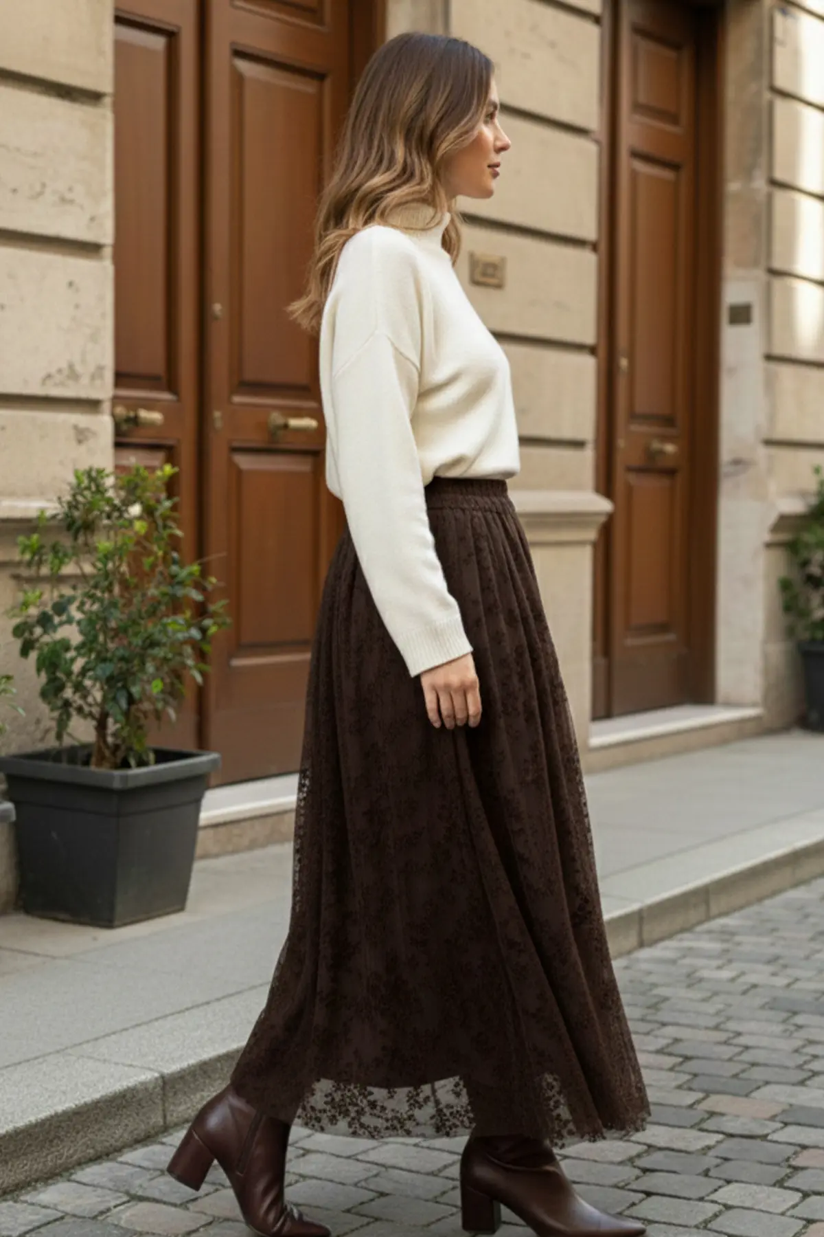 Flok Baskılı Etek-detail