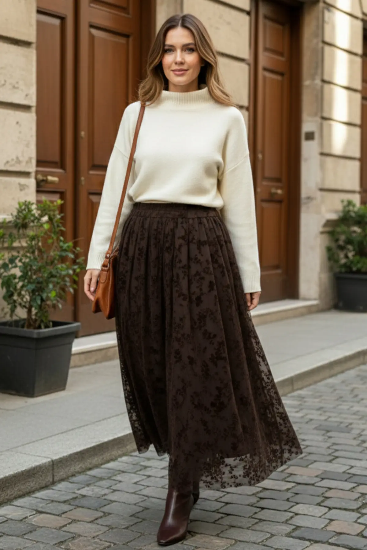 Flok Baskılı Etek-detail