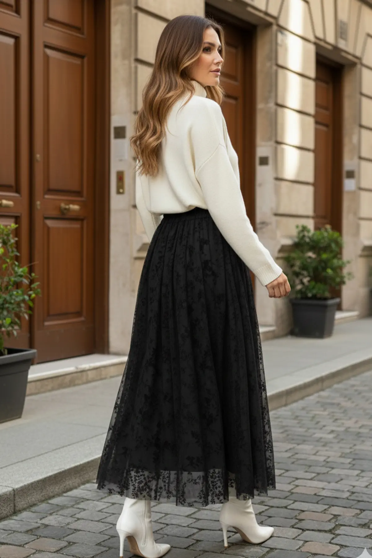 Flok Baskılı Etek-detail