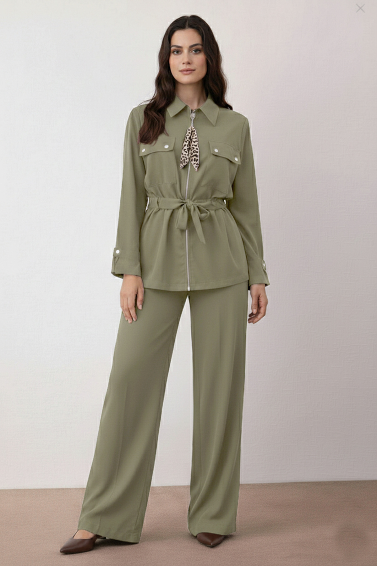 Two-piece Set With Scarf