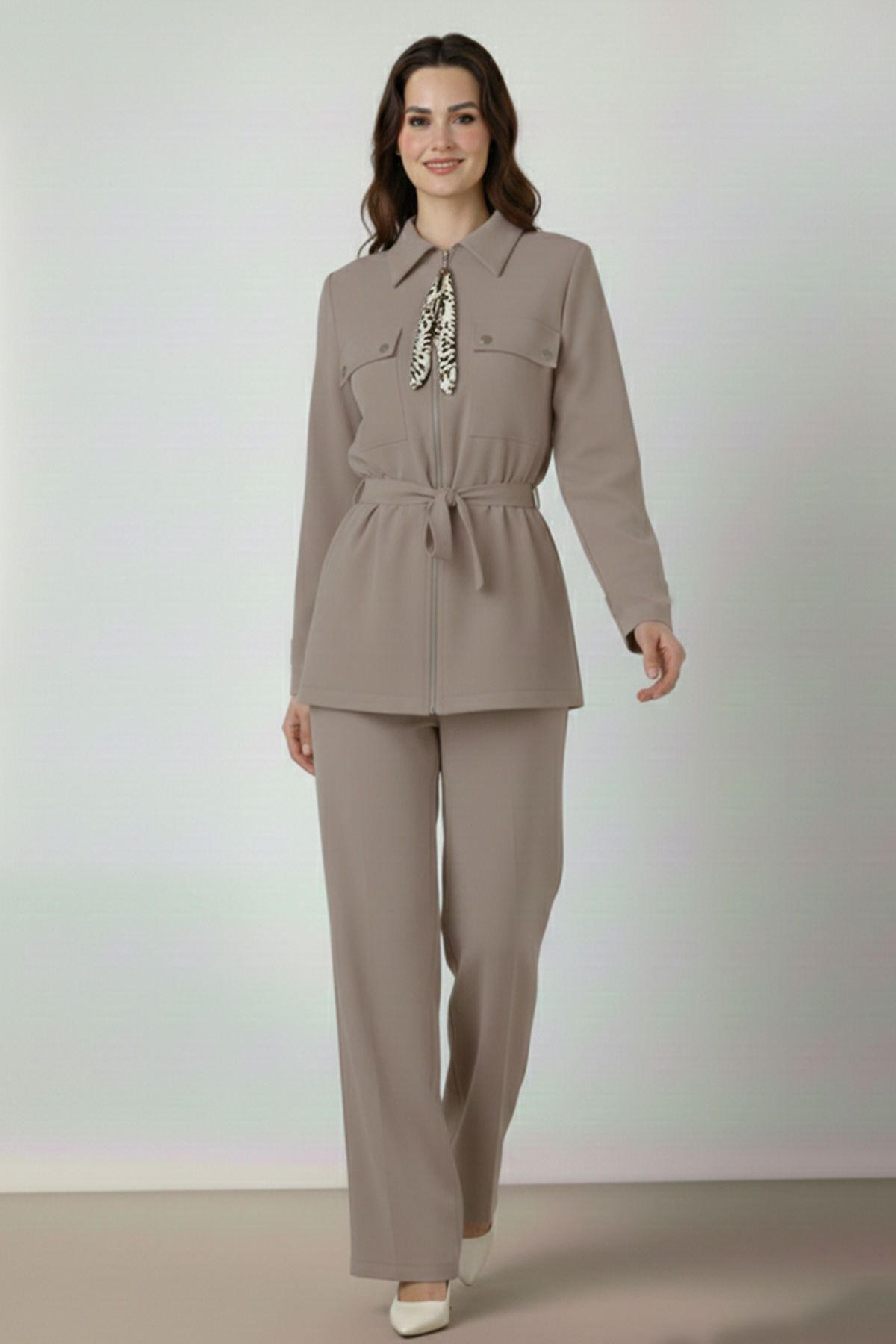 Two-piece Set With Scarf