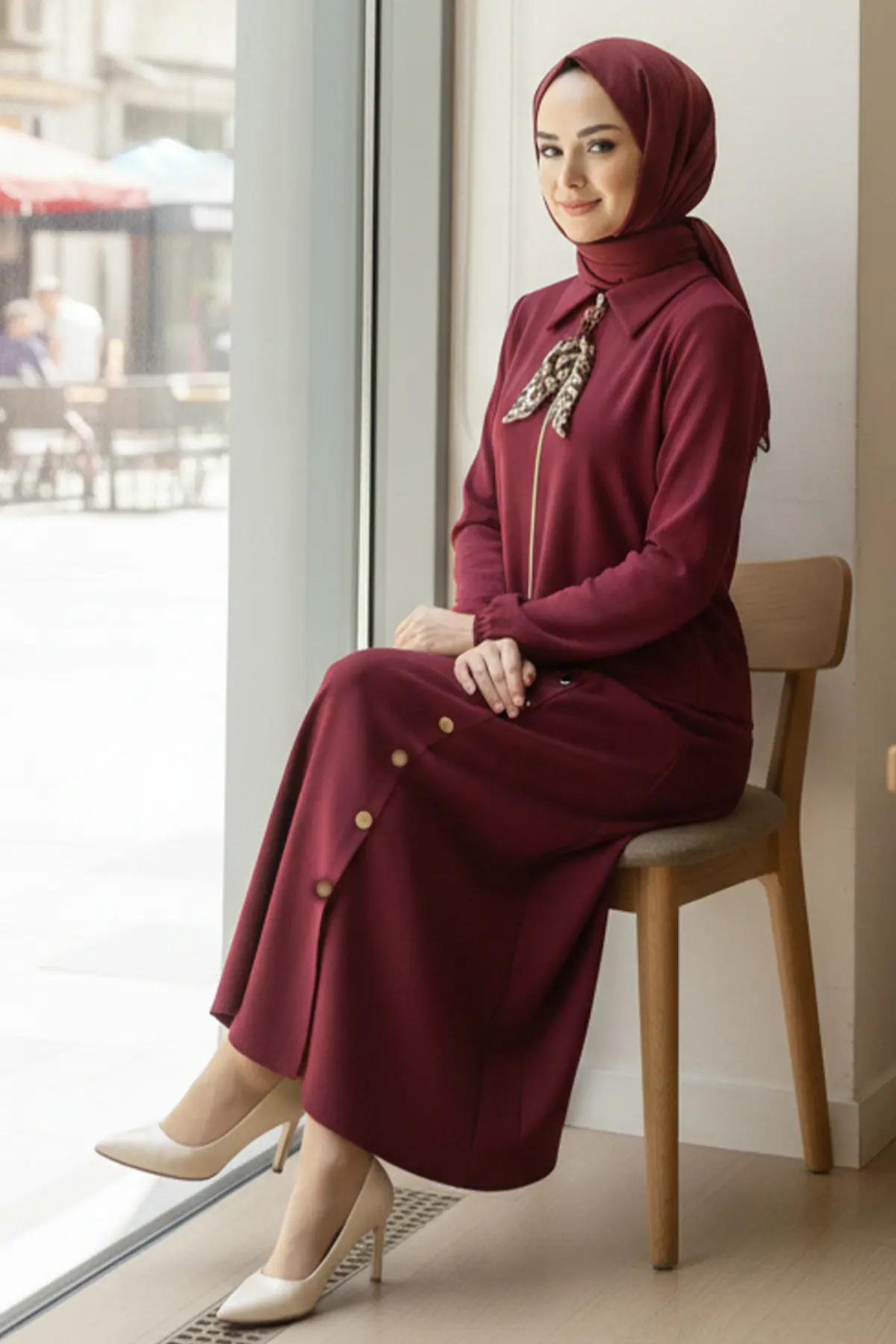 Fularlı Tesettür İkili Takım-detail