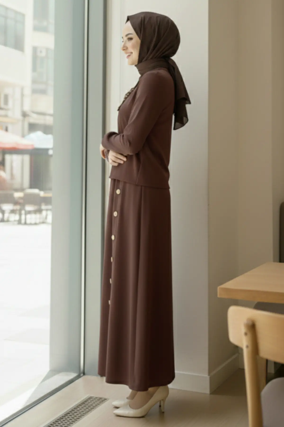 Fularlı Tesettür İkili Takım-detail