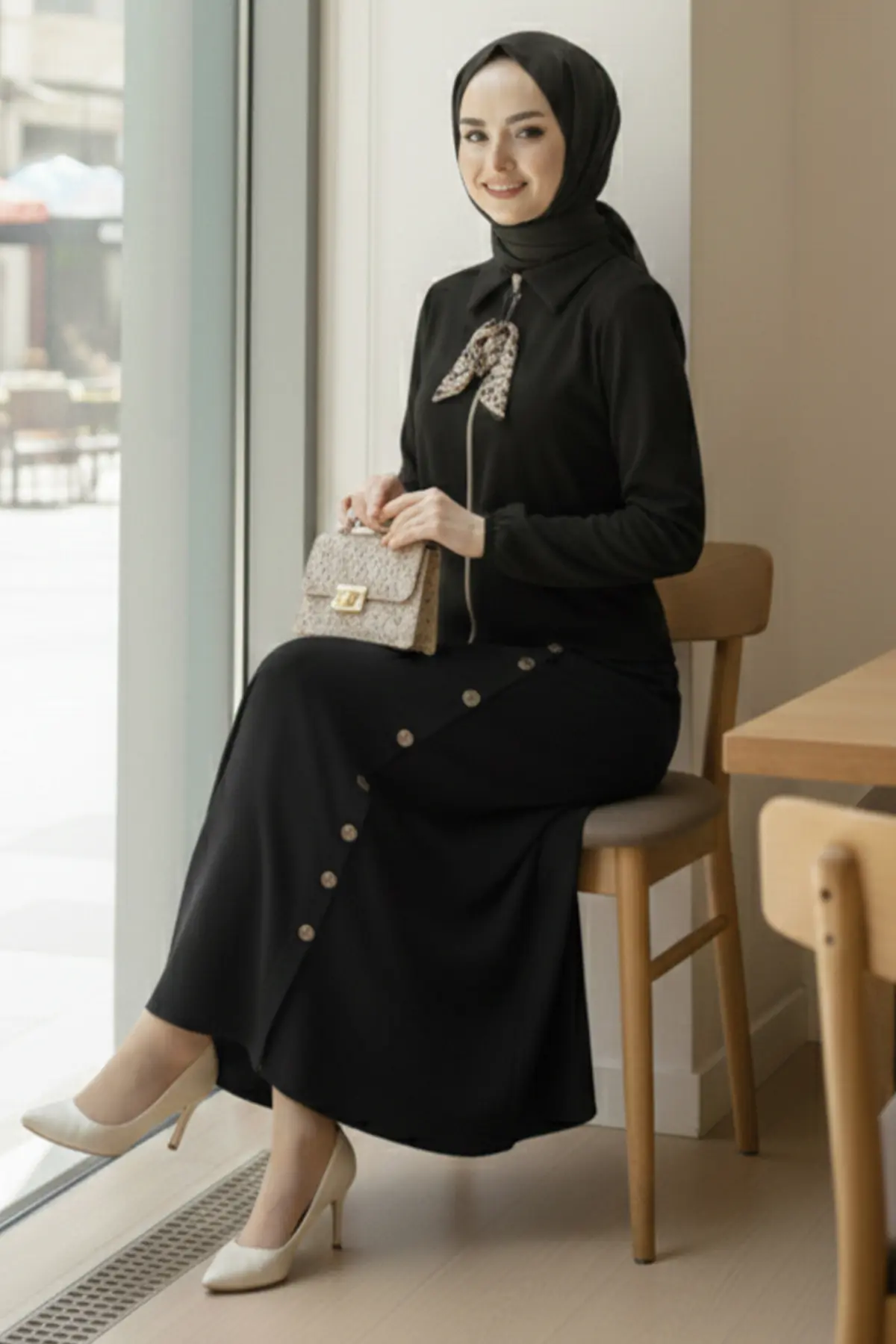 Fularlı Tesettür İkili Takım-detail