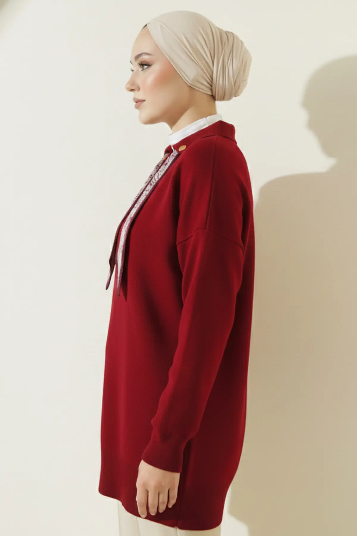 Knitted Tunic With Scarf-detail