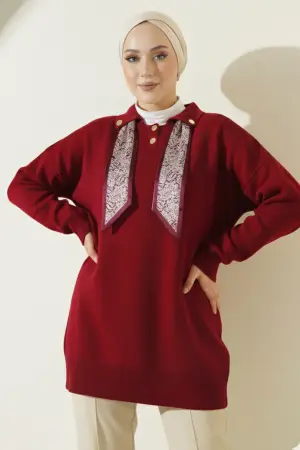 Knitted Tunic With Scarf