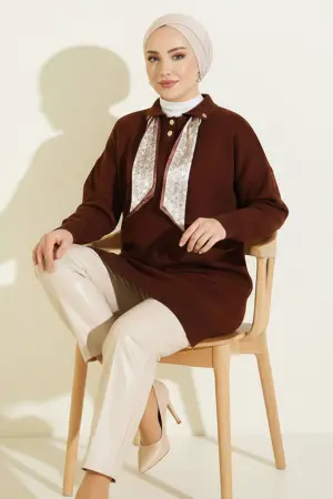 Knitted Tunic With Scarf