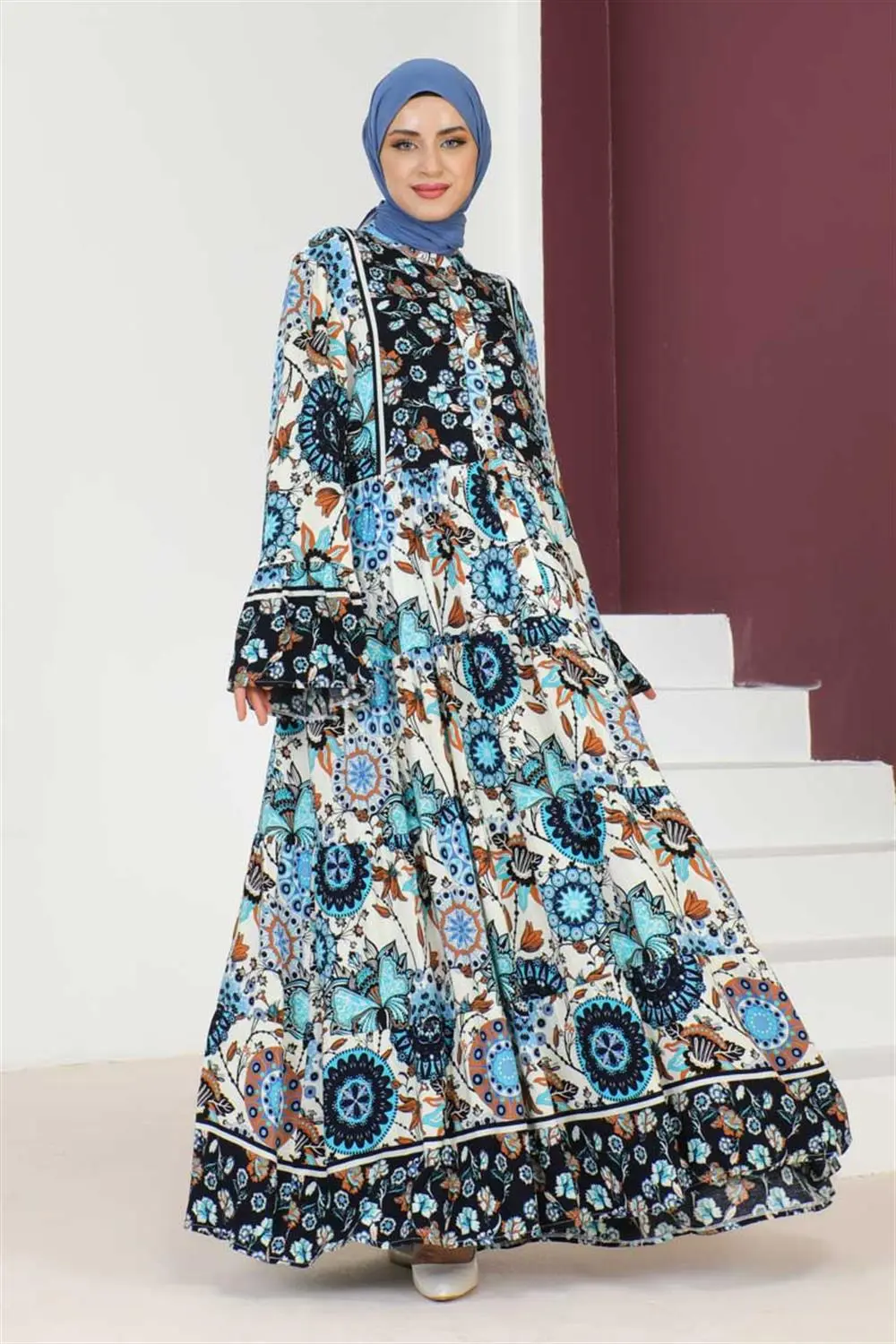 Wide Sleeve Hijab Dress-detail