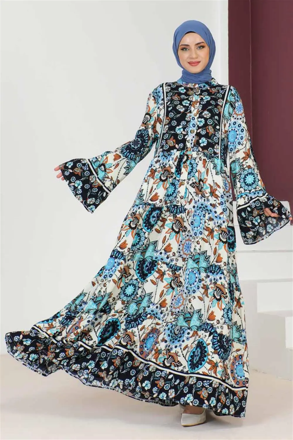 Wide Sleeve Hijab Dress-detail