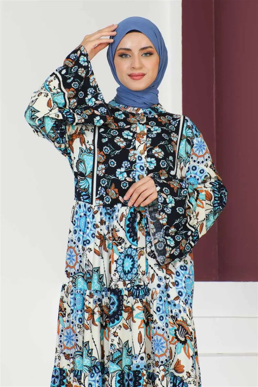 Wide Sleeve Hijab Dress-detail