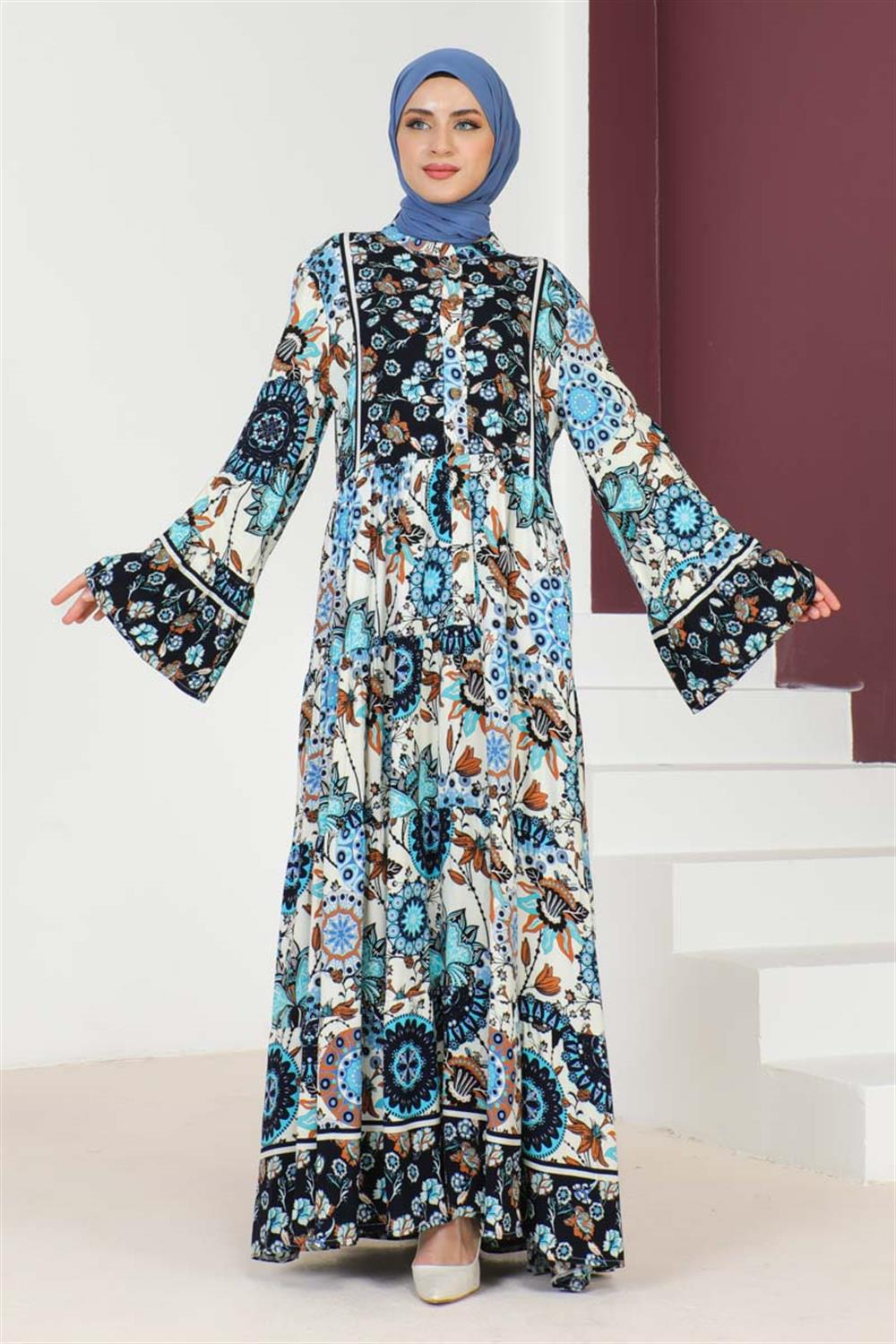 Wide Sleeve Hijab Dress