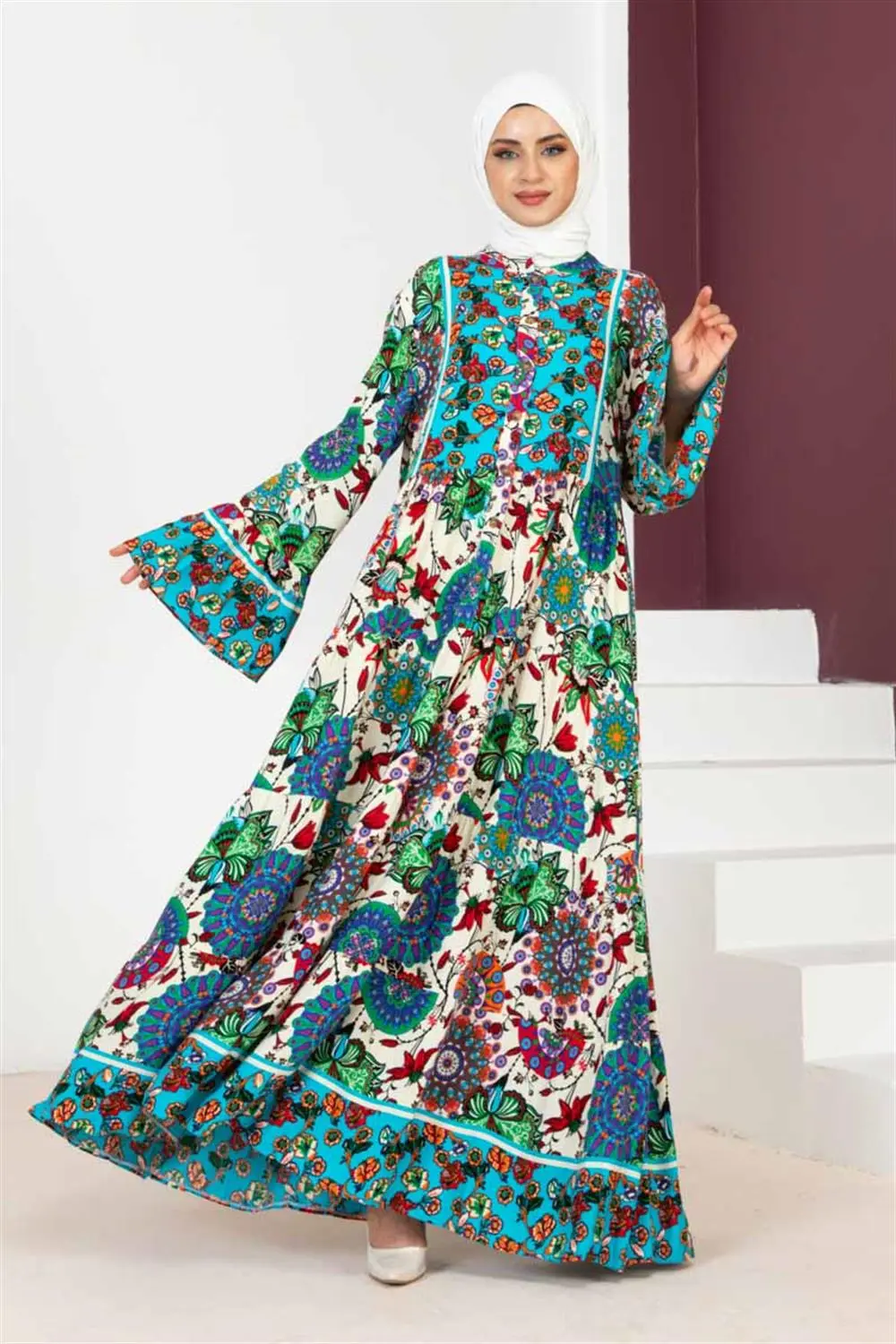 Wide Sleeve Hijab Dress-detail