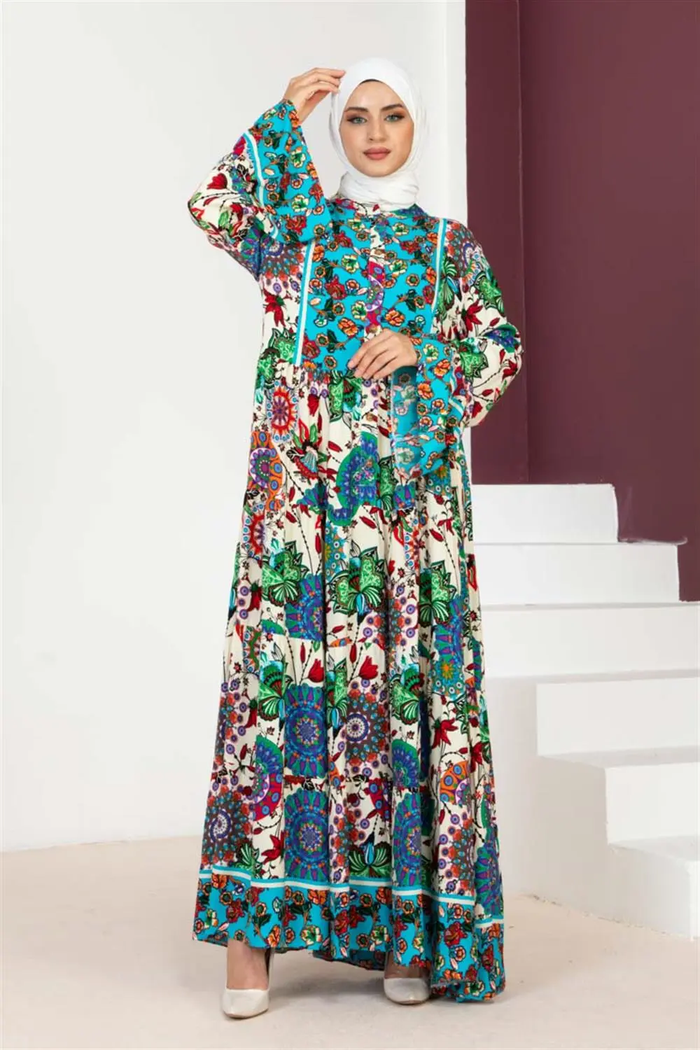 Wide Sleeve Hijab Dress-detail