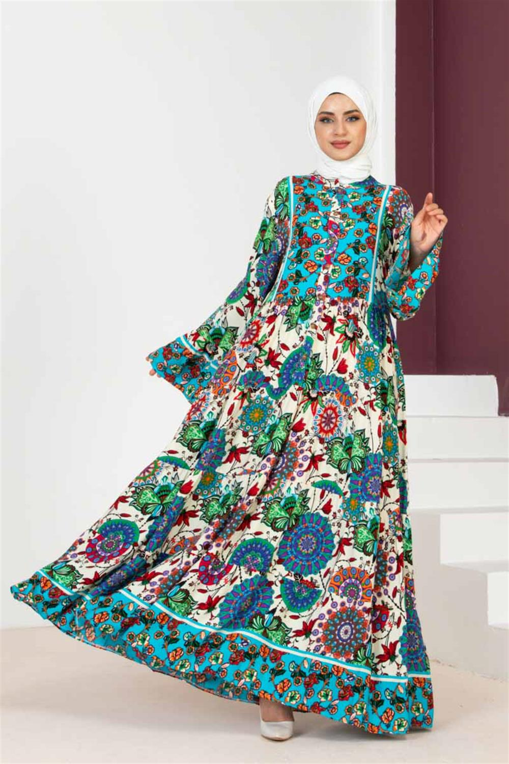 Wide Sleeve Hijab Dress