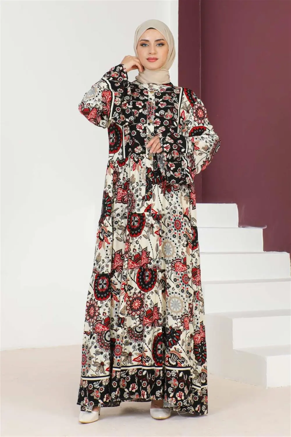 Wide Sleeve Hijab Dress-detail