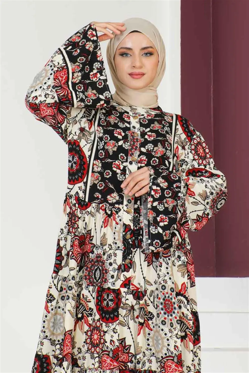 Wide Sleeve Hijab Dress-detail