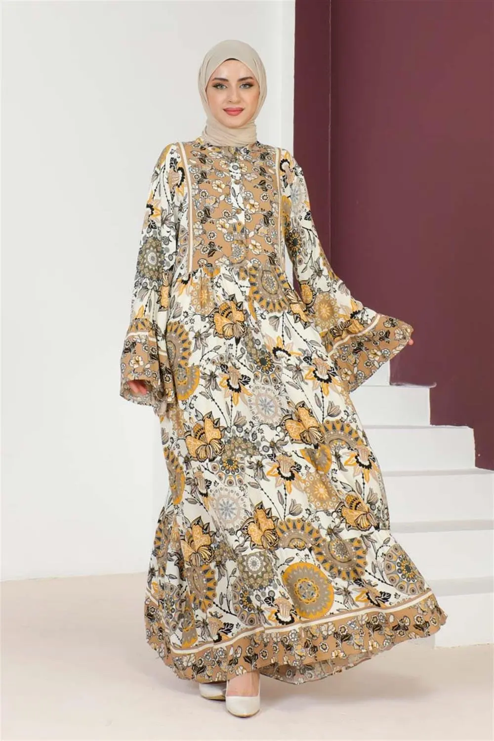 Wide Sleeve Hijab Dress-detail