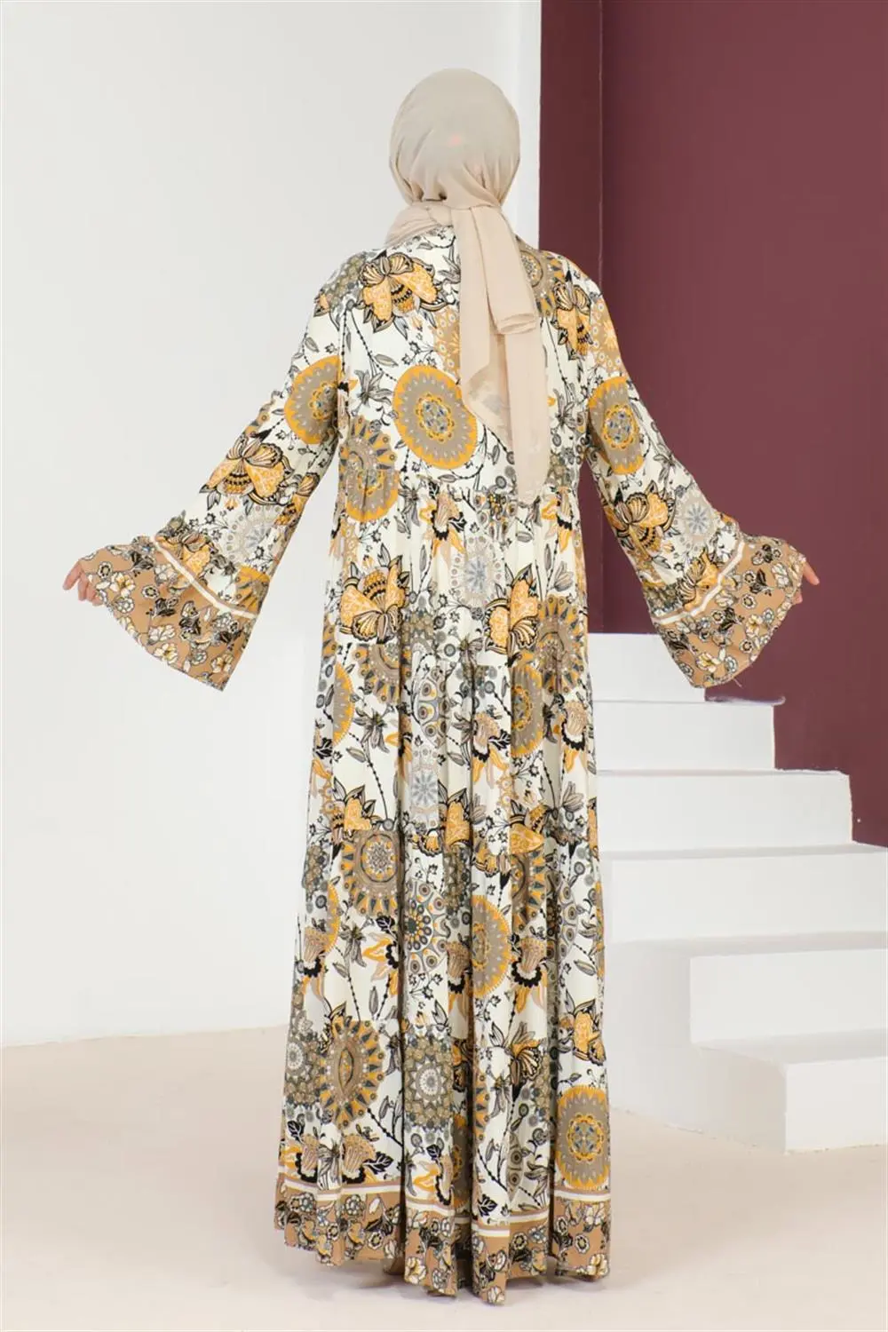 Wide Sleeve Hijab Dress-detail