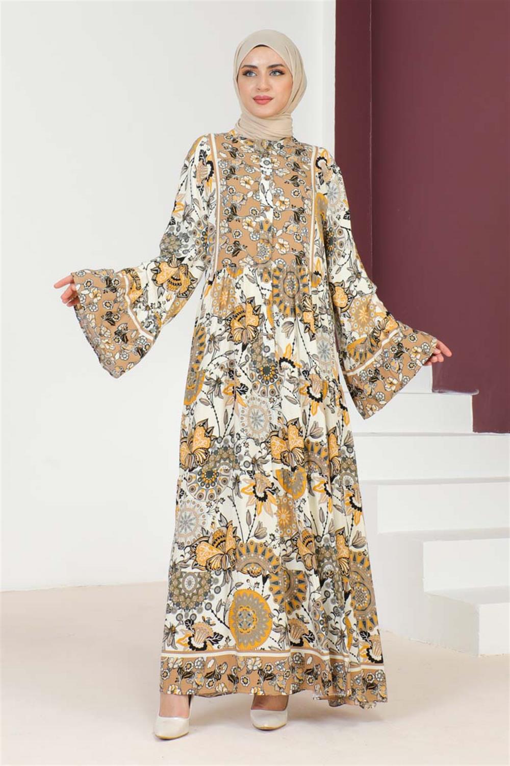 Wide Sleeve Hijab Dress