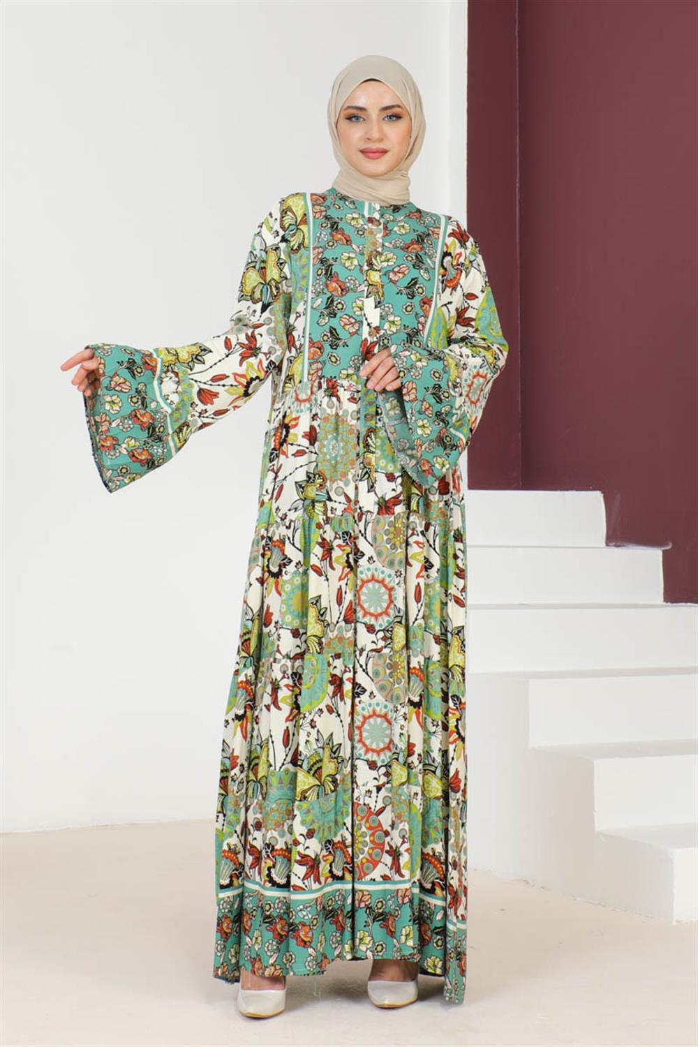 Wide Sleeve Hijab Dress