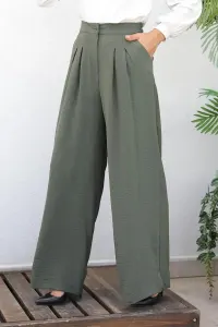 Wide Leg Plus Size Pants Khaki