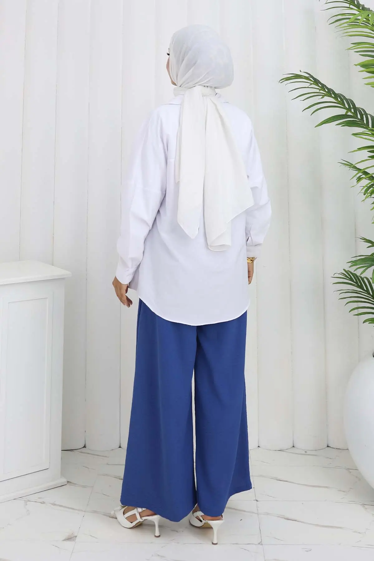 Geniş Paça Pileli Pantolon-detail