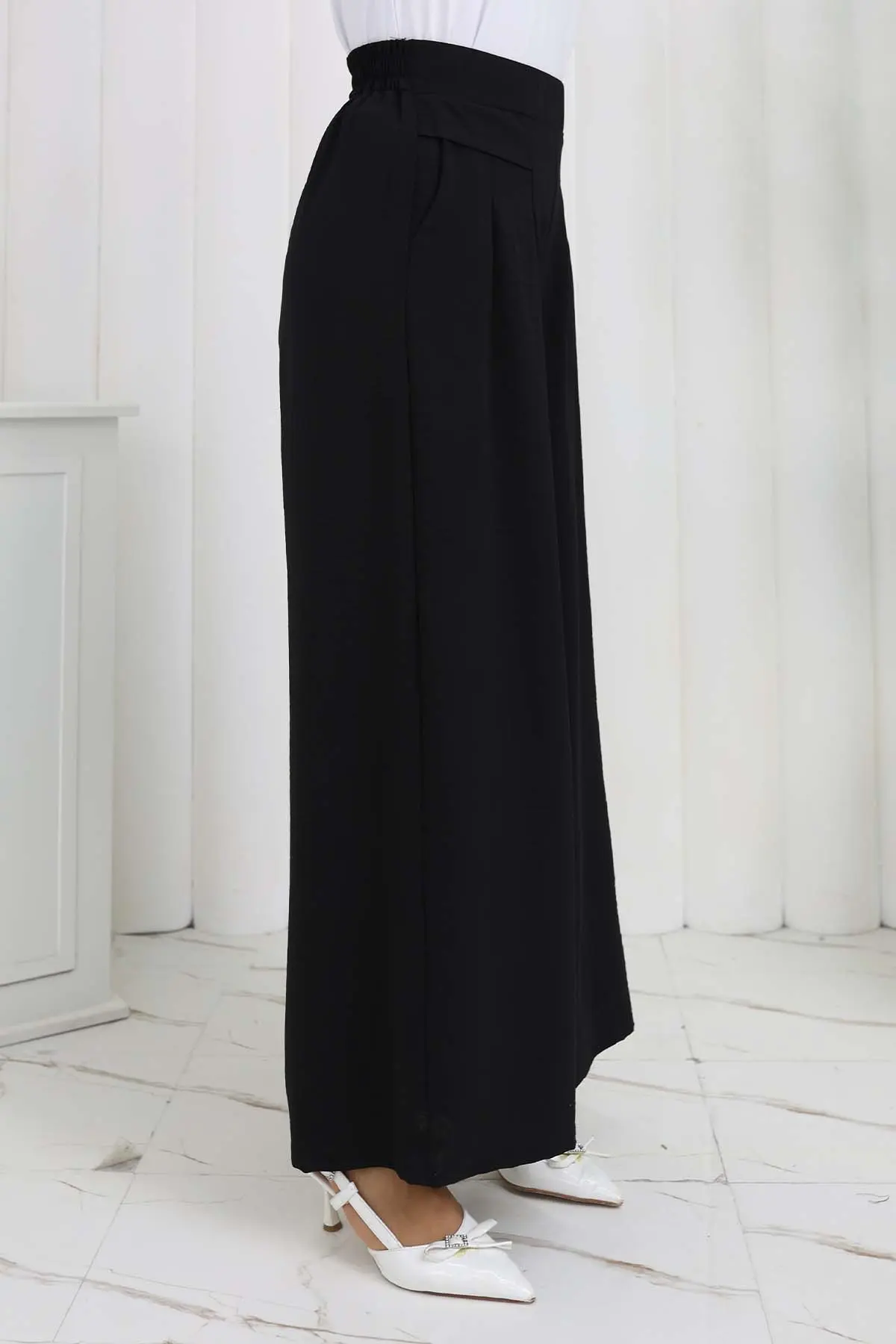 Geniş Paça Pileli Pantolon-detail