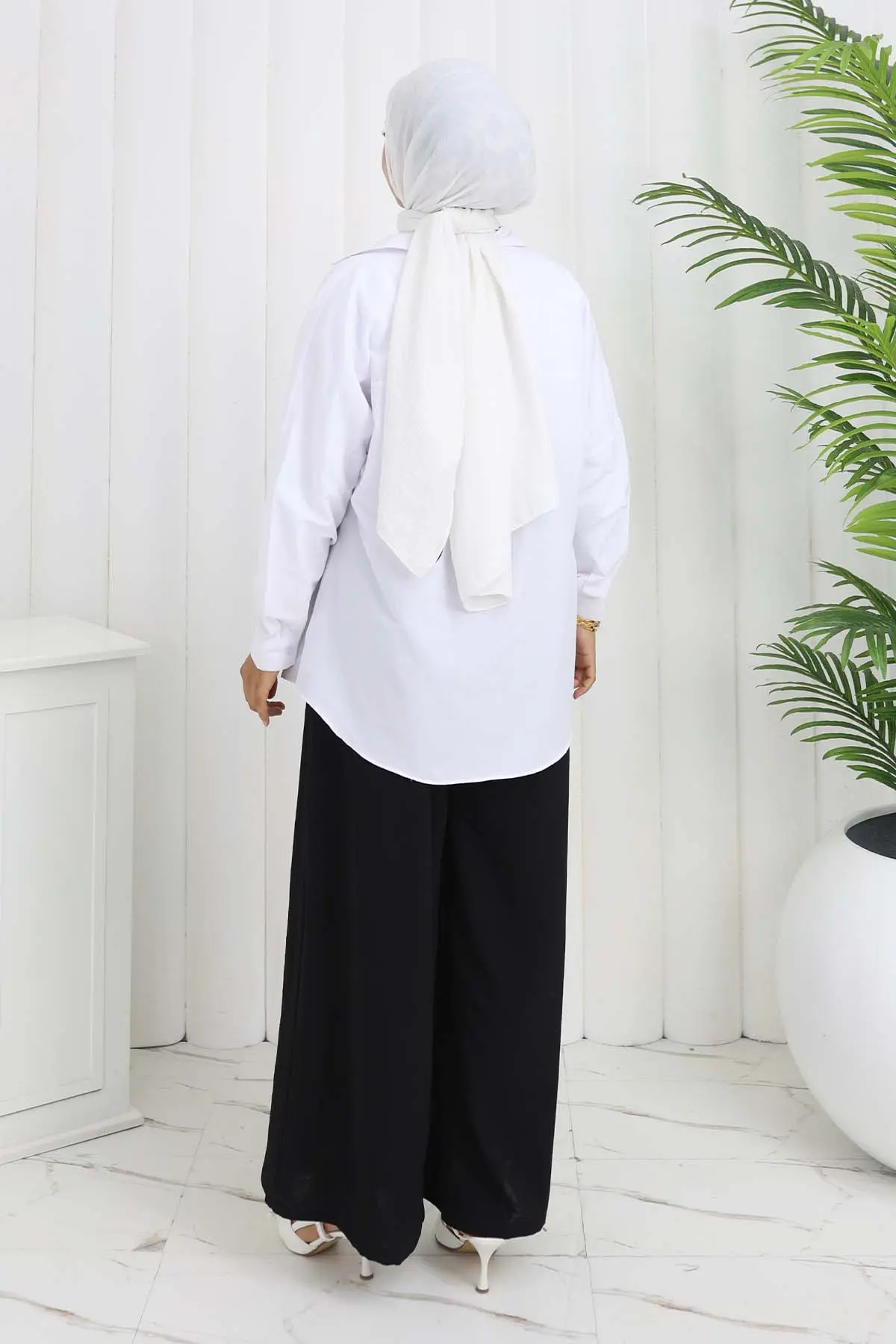 Geniş Paça Pileli Pantolon-detail