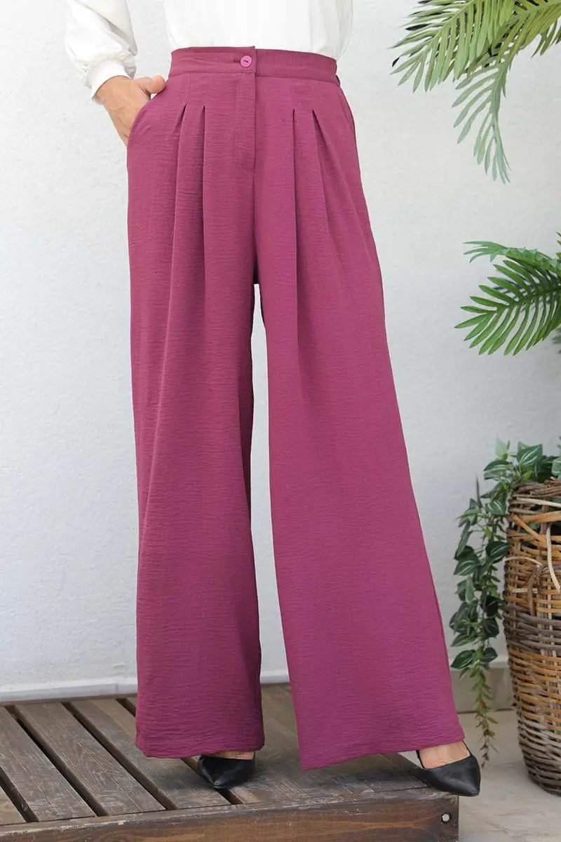 Geniş Paça Yüksek Bel Pantolon-detail