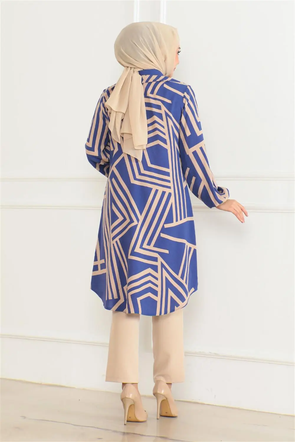 Geometrik Desen Viskon Tunik-detail