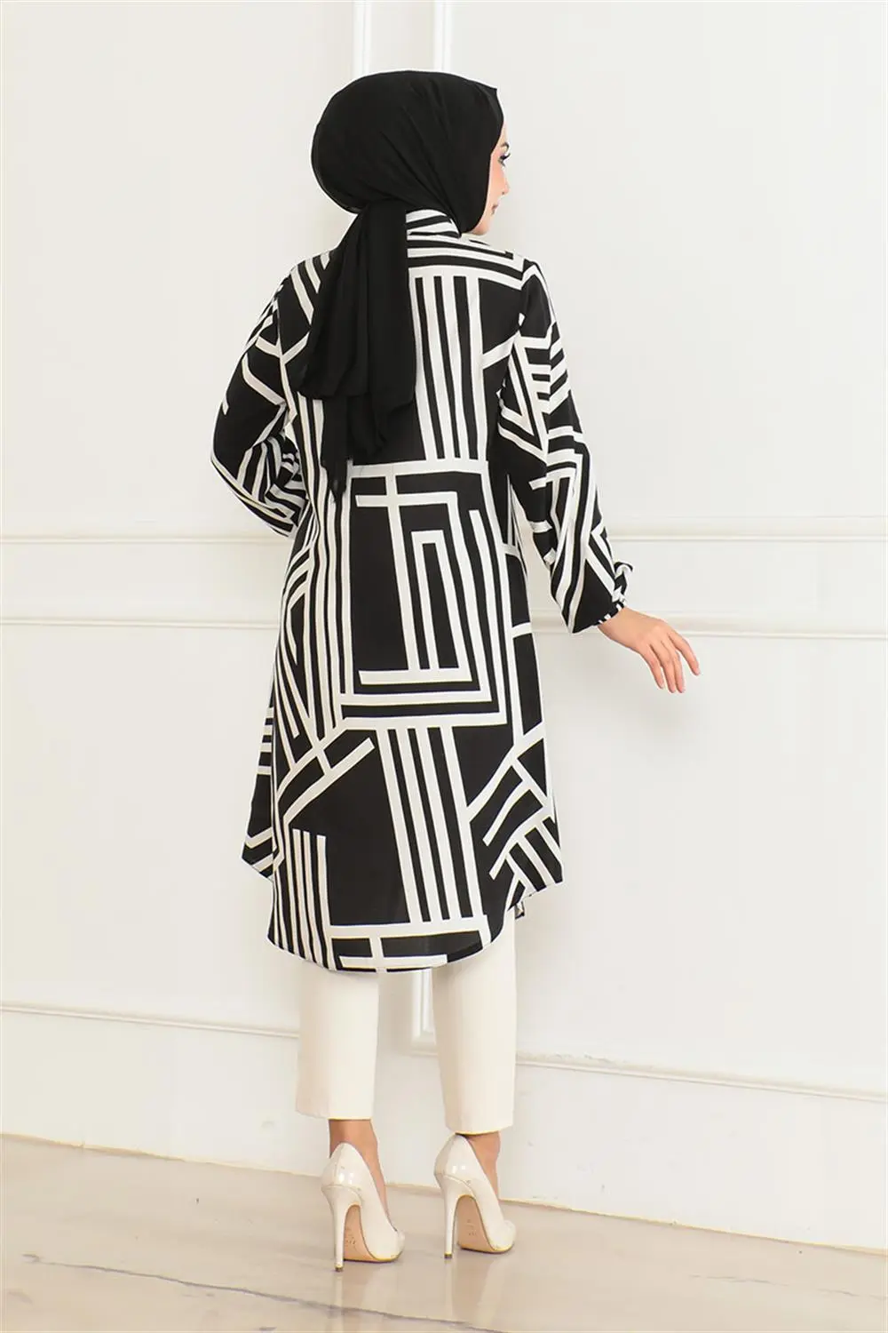 Geometrik Desen Viskon Tunik-detail