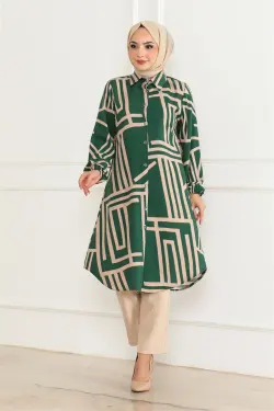 Geometric Pattern Viscose Tunic