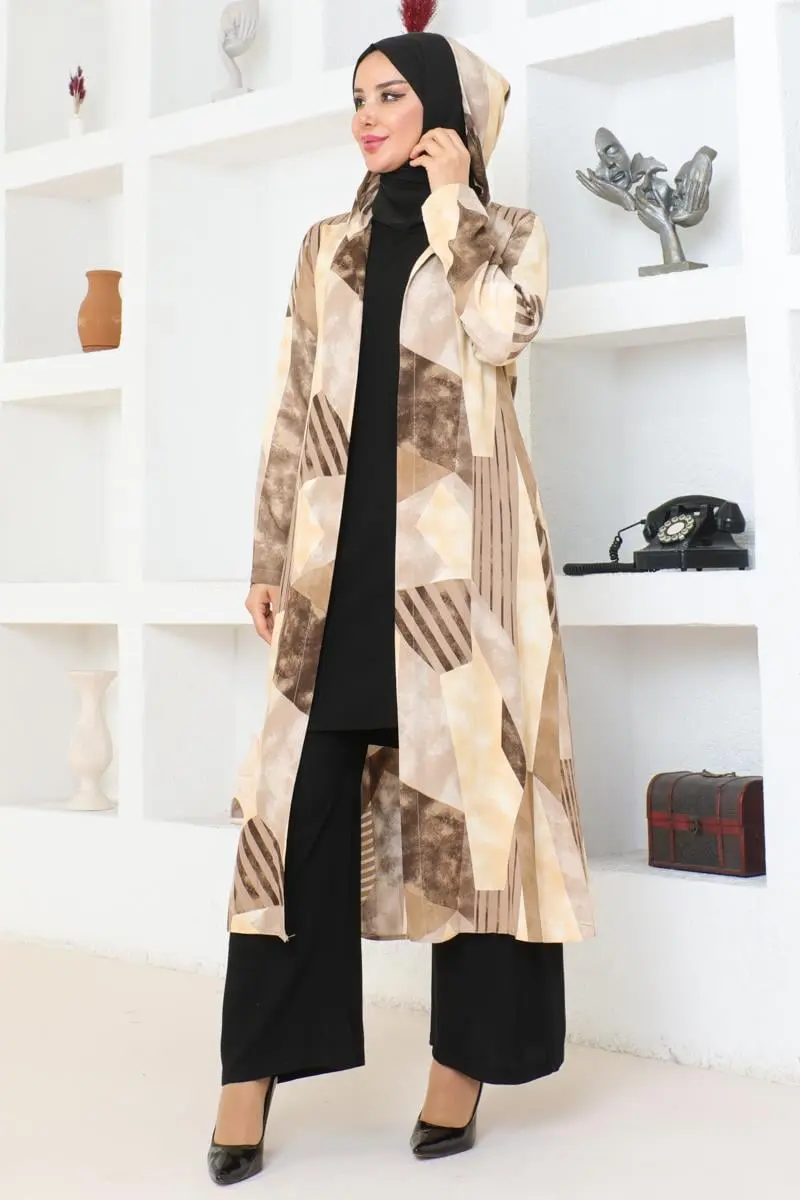 Geometric Patterned Hijab Set-detail