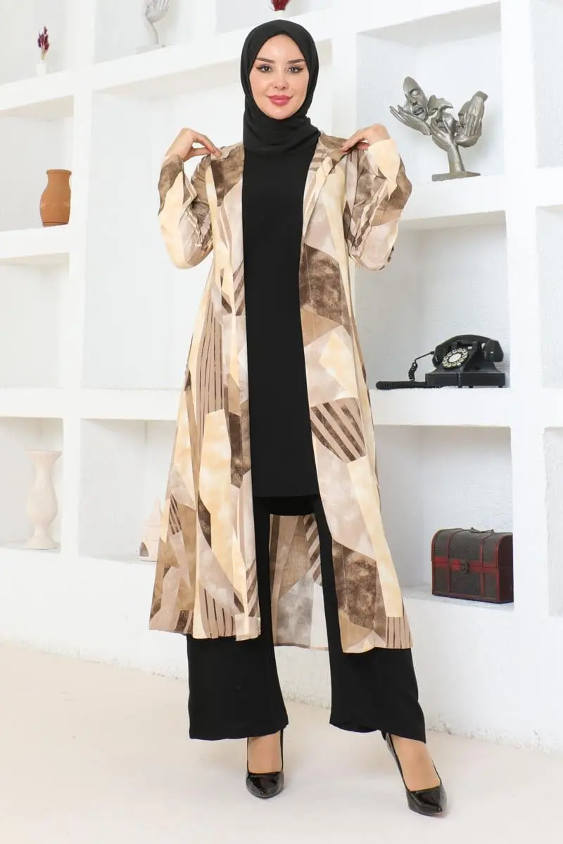 Geometric Patterned Hijab Set-detail