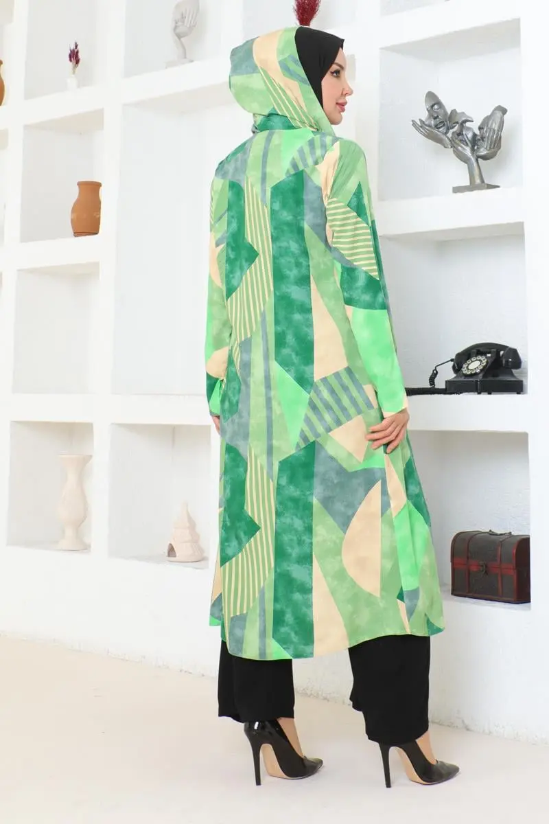 Geometric Patterned Hijab Set-detail