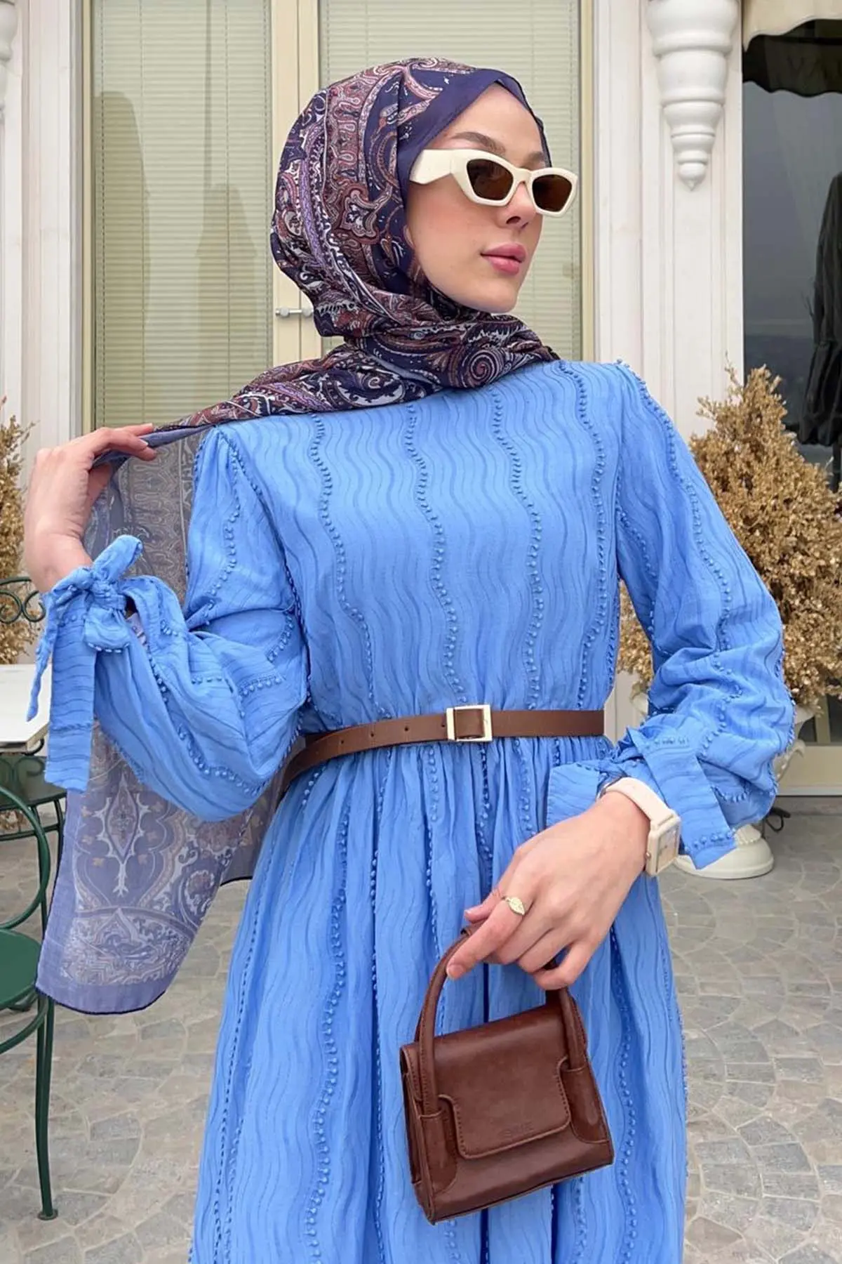 Guipure Detailed Hijab Dress-detail