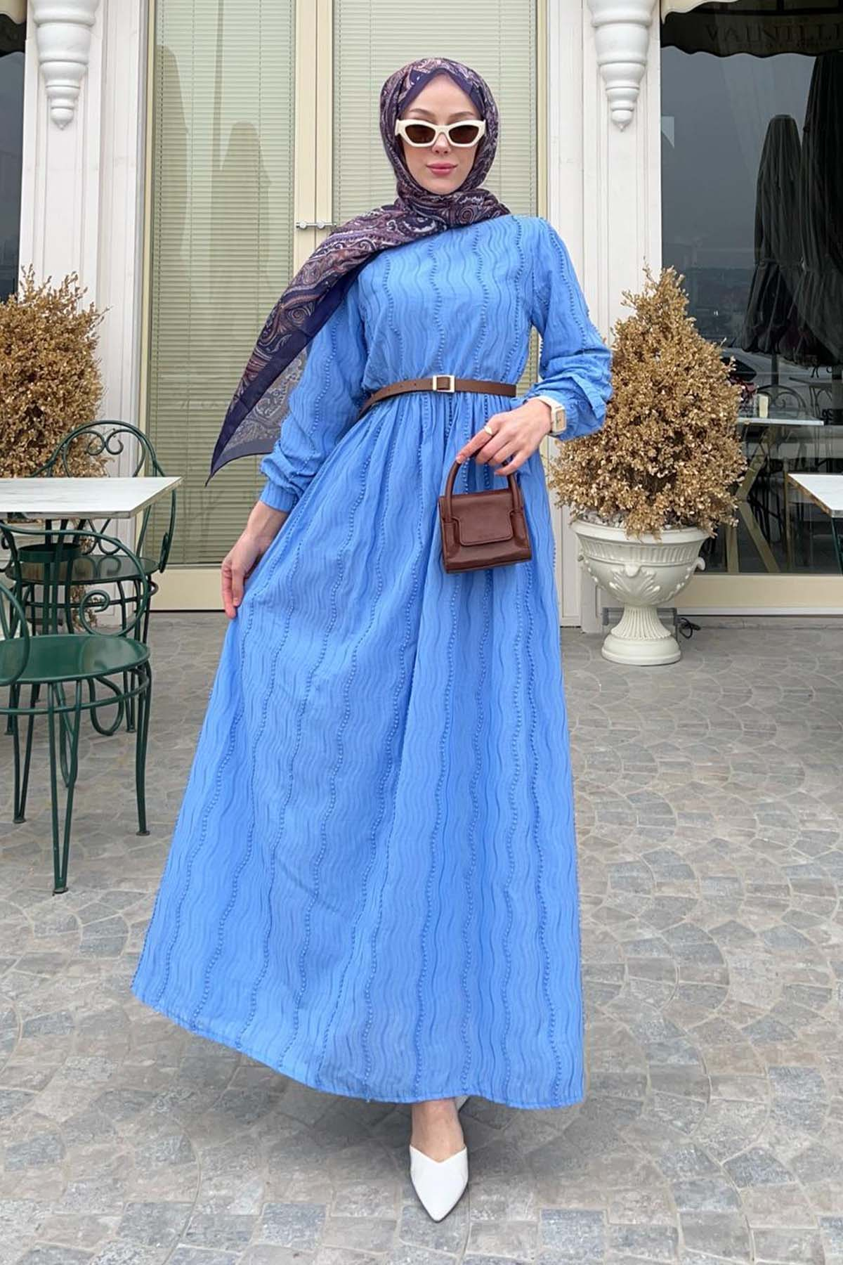 Güpür Detaylı Tesettür Elbise