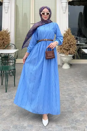 Güpür Detaylı Tesettür Elbise