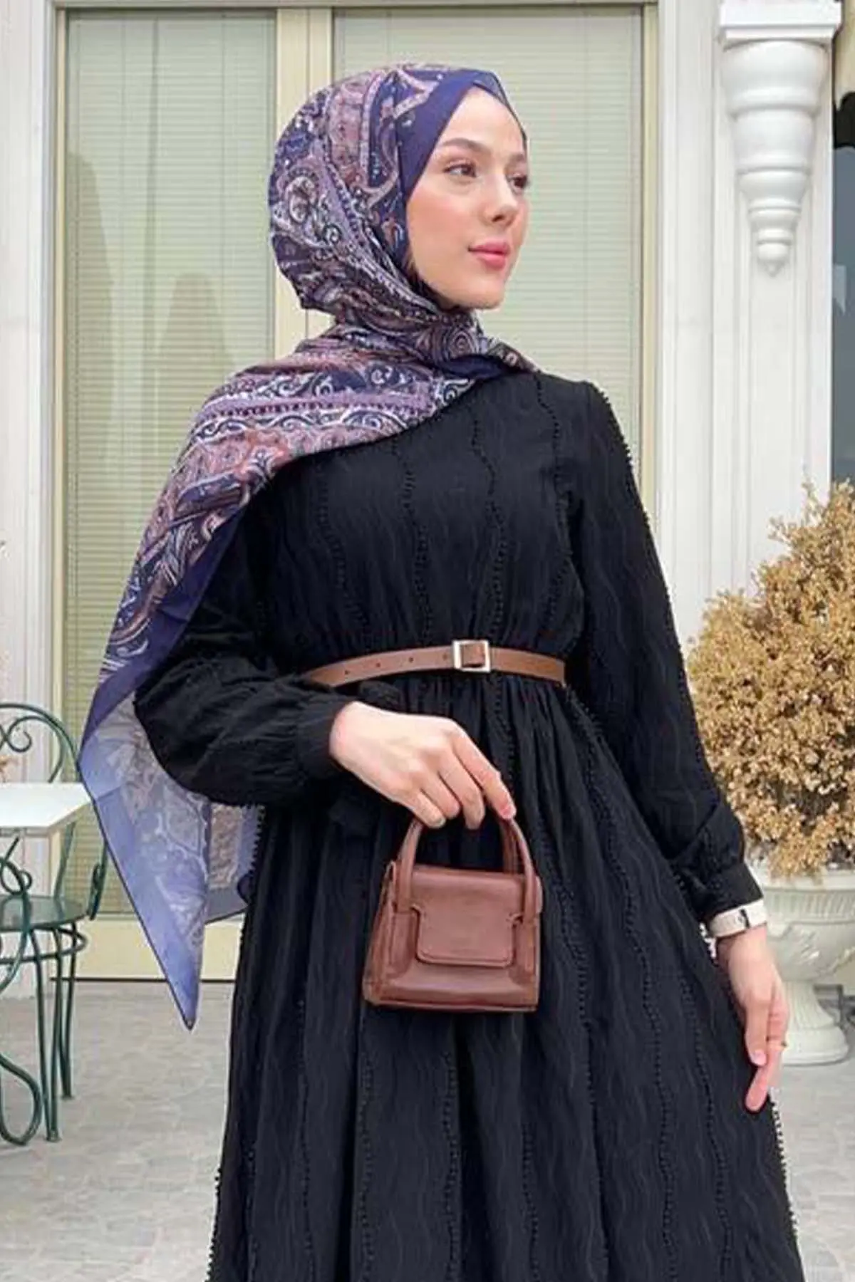 Güpür Detaylı Tesettür Elbise-detail