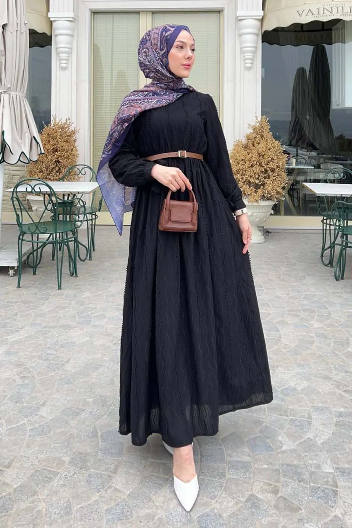 Guipure Detailed Hijab Dress