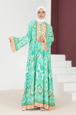 Hale Viskon Elbise Yeşil