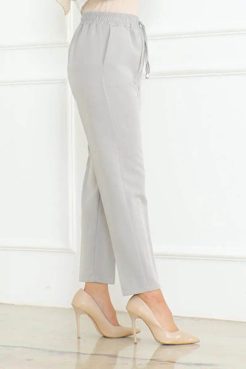 Havuç Model Tesettür Pantolon Gri-detail
