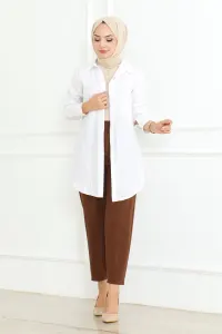 Havuç Model Tesettür Pantolon Kahverengi