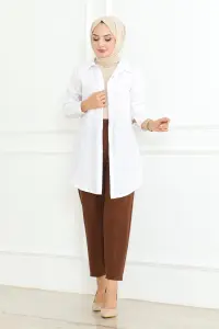 Havuç Model Tesettür Pantolon Kahverengi